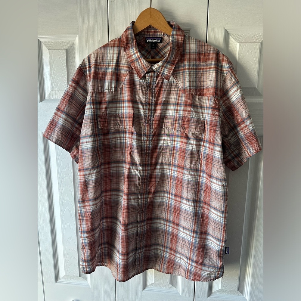 Men’s Patagonia XL Plaid Short Sleeve Snap Button Shirt
